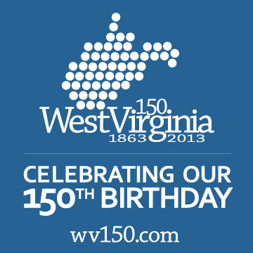 West Virginia Sesquicentennial Commission, celebrating 150 years as a state Logo of the West Virginia Sesquicentennial Commission, celebrating 150 years as a state