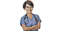 Nurse with stethoscope representing Medical Direction Section