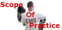 Picture of a an EMT treating a patient, representing scope of practice.