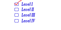 Picture of Levels with a checkmark representing the several designation levels.